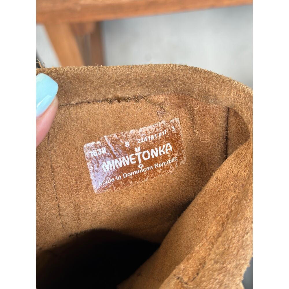 Minnetonka Moccasins 3 Layer Fringe Boot Brown Su… - image 7